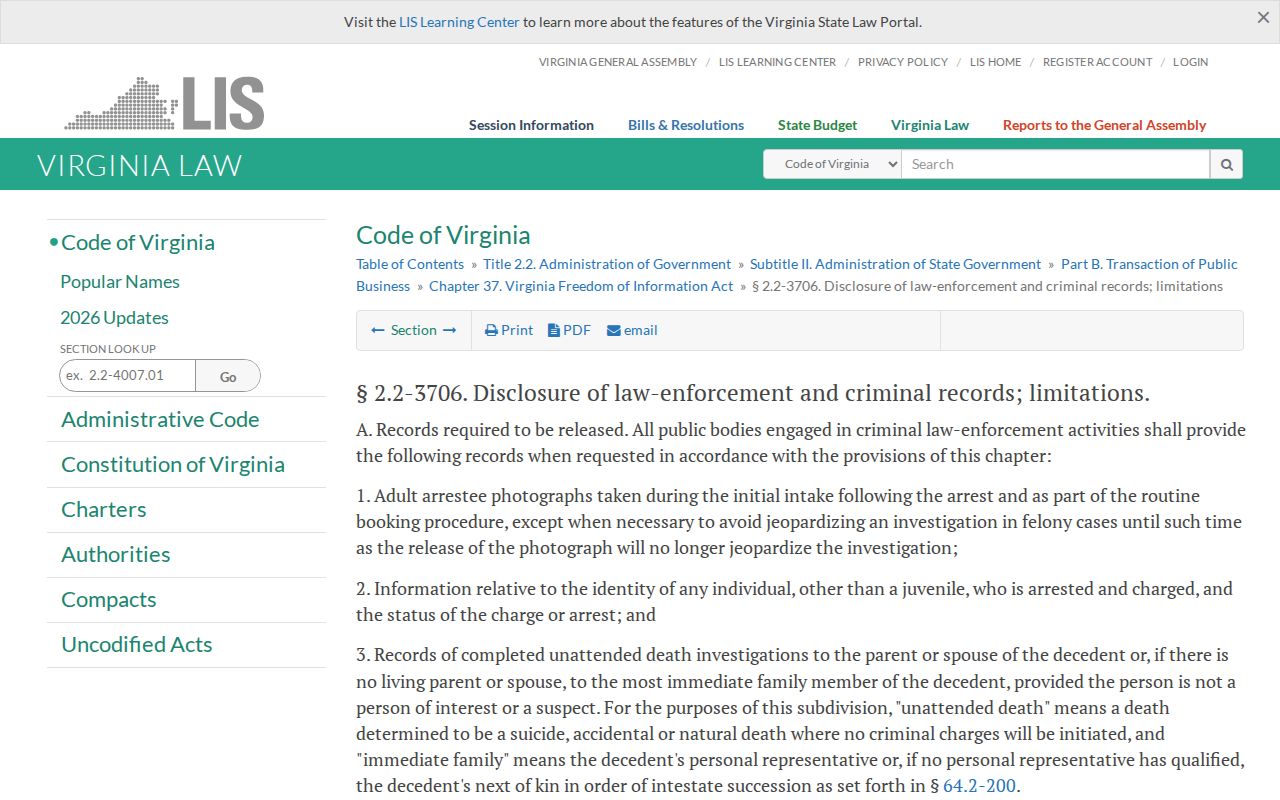 Halifax County warrant record disclosure rules and statutory limits